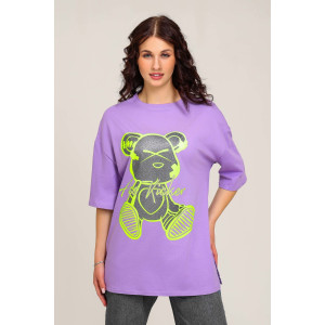 Футболка женская №50553 кулирка (последний размер) сиреневый 52,54 Футболка женская №50553 кулирка (последний размер) сиреневый 52,54