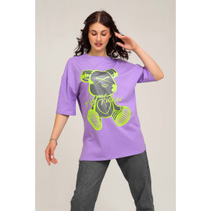 Футболка женская №50553 кулирка (последний размер) сиреневый 52,54 Футболка женская №50553 кулирка (последний размер) сиреневый 52,54