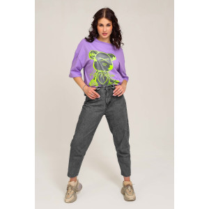 Футболка женская №50553 кулирка (последний размер) сиреневый 52,54 Футболка женская №50553 кулирка (последний размер) сиреневый 52,54