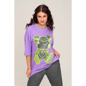 Футболка женская №50553 кулирка (последний размер) сиреневый 52,54 Футболка женская №50553 кулирка (последний размер) сиреневый 52,54