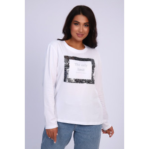 Футболка женская №55062 кулирка (последний размер) белый 48,50