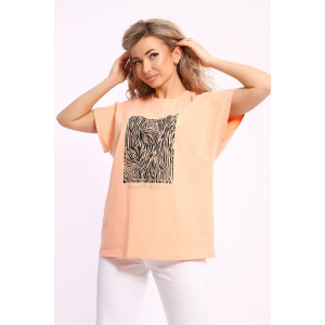 Футболка женская ДФУ-1047 кулирка (последний размер) персиковый 48,60