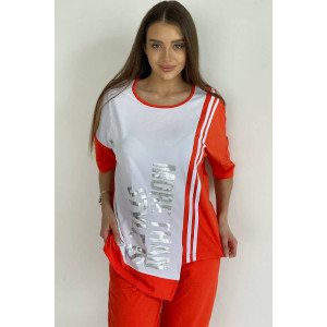 Футболка женская №8086 вискоза лайт (последний размер) рыжий 48,50,52