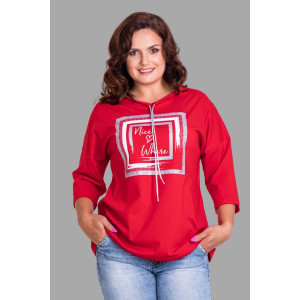 Футболка женская №50518 кулирка (последний размер) красный 52,56 Футболка женская №50518 кулирка (последний размер) красный 52,56