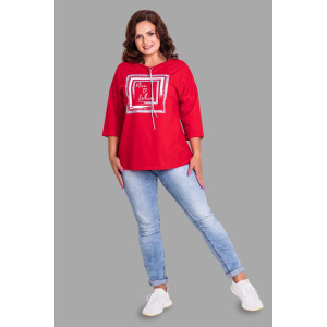 Футболка женская №50518 кулирка (последний размер) красный 52,56 Футболка женская №50518 кулирка (последний размер) красный 52,56