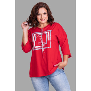 Футболка женская №50518 кулирка (последний размер) красный 52,56 Футболка женская №50518 кулирка (последний размер) красный 52,56