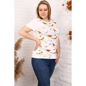 Футболка женская №5992 вискоза (последний размер) молочный 60