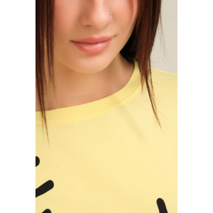 Футболка женская №50545 кулирка (последний размер) желтый 50