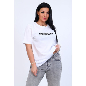 Футболка женская №11827 кулирка (последний размер) белый 46