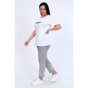 Футболка женская №11827 кулирка (последний размер) белый 46