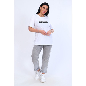 Футболка женская №11827 кулирка (последний размер) белый 46