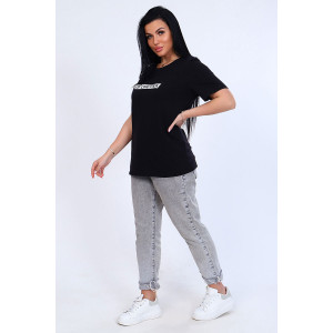 Футболка женская №11827 кулирка (последний размер) черный 50 Футболка женская №11827 кулирка (последний размер) черный 50