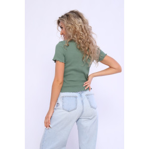 Футболка женская №78555 кашкорсе (последний размер) оливковый 44