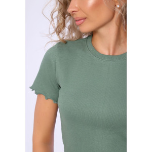 Футболка женская №78555 кашкорсе (последний размер) оливковый 44