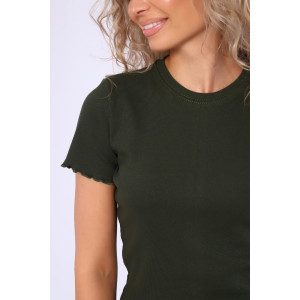 Футболка женская №78555 кашкорсе (последний размер) хаки 44,48