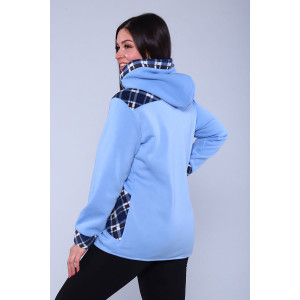 Толстовка женская №52223 футер 3-х нитка с начесом (последний размер) голубой 50