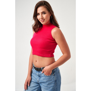 Топ женский №52714 кашкорсе (р-ры: 42-48) малиновый Топ женский №52714 кашкорсе (р-ры: 42-48) малиновый