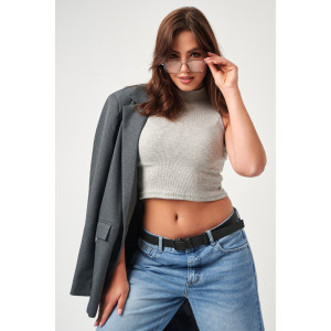 Топ женский №52714 кашкорсе (р-ры: 42-48) серый Топ женский №52714 кашкорсе (р-ры: 42-48) серый