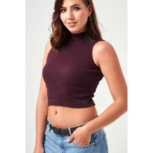 Топ женский №52714 кашкорсе (р-ры: 42-48) сливовый