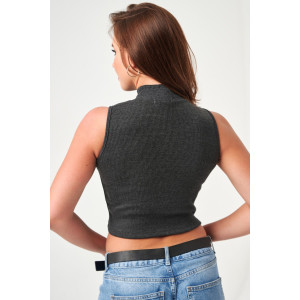 Топ женский №52714 кашкорсе (р-ры: 42-48) темно-серый Топ женский №52714 кашкорсе (р-ры: 42-48) темно-серый