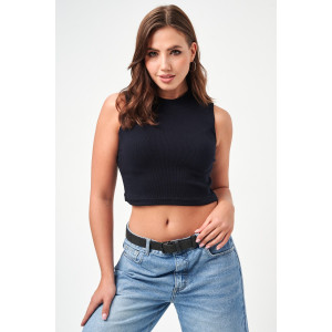 Топ женский №52714 кашкорсе (р-ры: 42-48) черный Топ женский №52714 кашкорсе (р-ры: 42-48) черный