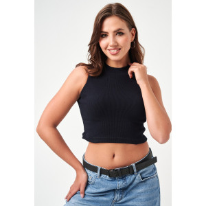 Топ женский №52714 кашкорсе (р-ры: 42-48) черный Топ женский №52714 кашкорсе (р-ры: 42-48) черный