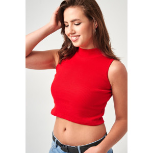 Топ женский №52714 кашкорсе (р-ры: 42-48) алый Топ женский №52714 кашкорсе (р-ры: 42-48) алый