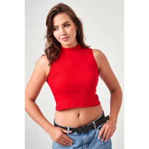 Топ женский №52714 кашкорсе (р-ры: 42-48) алый Топ женский №52714 кашкорсе (р-ры: 42-48) алый