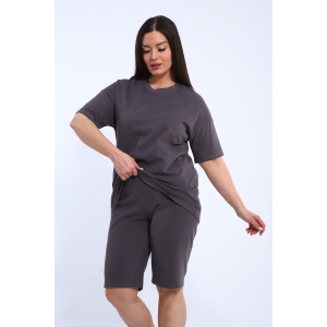 Костюм двойка женский КШЖ0023 кулирка (последний размер) серый 7XL