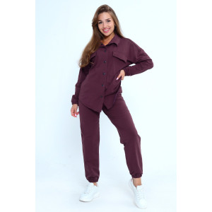 Костюм двойка женский Л02902 футер с лайкрой 2-х нитка (последний размер) сливовый 46-48 Костюм двойка женский Л02902 футер с лайкрой 2-х нитка (последний размер) сливовый 46-48