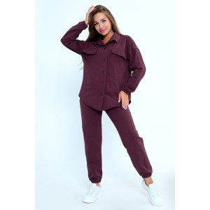 Костюм двойка женский Л02902 футер с лайкрой 2-х нитка (последний размер) сливовый 46-48 Костюм двойка женский Л02902 футер с лайкрой 2-х нитка (последний размер) сливовый 46-48