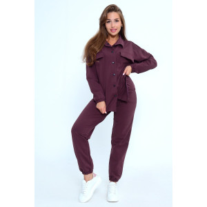 Костюм двойка женский Л02902 футер с лайкрой 2-х нитка (последний размер) сливовый 46-48 Костюм двойка женский Л02902 футер с лайкрой 2-х нитка (последний размер) сливовый 46-48