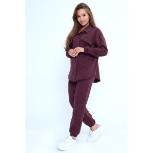 Костюм двойка женский Л02902 футер с лайкрой 2-х нитка (последний размер) сливовый 46-48 Костюм двойка женский Л02902 футер с лайкрой 2-х нитка (последний размер) сливовый 46-48