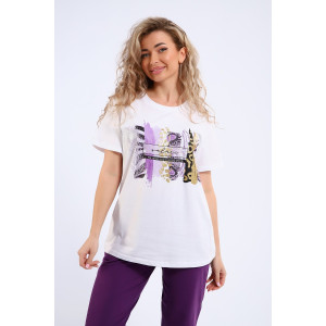 Костюм двойка женский СКБ-1074 кулирка (последний размер) фиолетовый 56