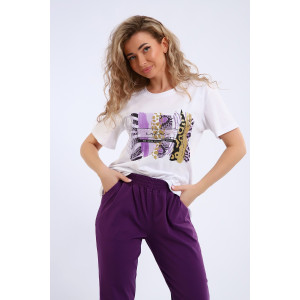 Костюм двойка женский СКБ-1074 кулирка (последний размер) фиолетовый 56