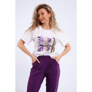 Костюм двойка женский СКБ-1074 кулирка (последний размер) фиолетовый 56