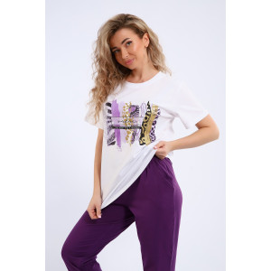 Костюм двойка женский СКБ-1074 кулирка (последний размер) фиолетовый 56