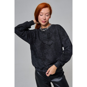 Толстовка женская №67189 футер 3-х нитка (последний размер) черный винтаж 52 Толстовка женская №67189 футер 3-х нитка (последний размер) черный винтаж 52