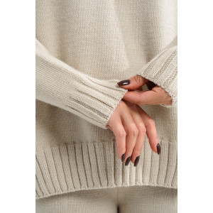 Костюм двойка женский №84504 вязаный трикотаж (последний размер) бежевый 48-52 Костюм двойка женский №84504 вязаный трикотаж (последний размер) бежевый 48-52