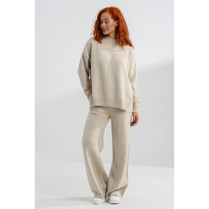 Костюм двойка женский №84504 вязаный трикотаж (последний размер) бежевый 48-52 Костюм двойка женский №84504 вязаный трикотаж (последний размер) бежевый 48-52