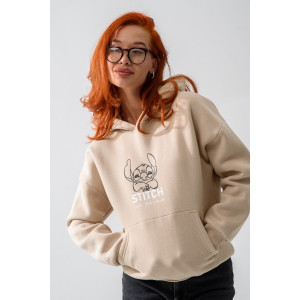 Толстовка женская №8565 футер 3-х нитка с начесом (последний размер) бежевый стич 52-56 Толстовка женская №8565 футер 3-х нитка с начесом (последний размер) бежевый стич 52-56