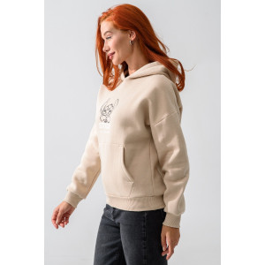 Толстовка женская №8565 футер 3-х нитка с начесом (последний размер) бежевый стич 52-56 Толстовка женская №8565 футер 3-х нитка с начесом (последний размер) бежевый стич 52-56