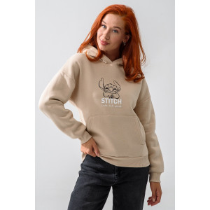 Толстовка женская №8565 футер 3-х нитка с начесом (последний размер) бежевый стич 52-56 Толстовка женская №8565 футер 3-х нитка с начесом (последний размер) бежевый стич 52-56