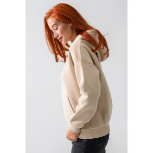 Толстовка женская №8565 футер 3-х нитка с начесом (последний размер) бежевый стич 52-56 Толстовка женская №8565 футер 3-х нитка с начесом (последний размер) бежевый стич 52-56