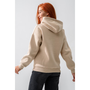 Толстовка женская №8565 футер 3-х нитка с начесом (последний размер) бежевый стич 52-56 Толстовка женская №8565 футер 3-х нитка с начесом (последний размер) бежевый стич 52-56