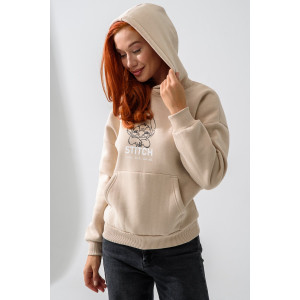 Толстовка женская №8565 футер 3-х нитка с начесом (последний размер) бежевый стич 52-56 Толстовка женская №8565 футер 3-х нитка с начесом (последний размер) бежевый стич 52-56