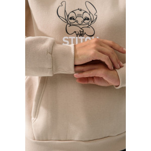 Толстовка женская №8565 футер 3-х нитка с начесом (последний размер) бежевый стич 52-56 Толстовка женская №8565 футер 3-х нитка с начесом (последний размер) бежевый стич 52-56