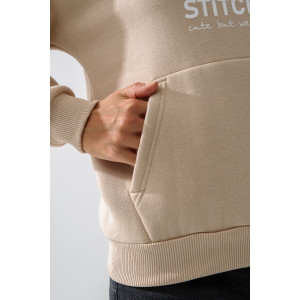 Толстовка женская №8565 футер 3-х нитка с начесом (последний размер) бежевый стич 52-56 Толстовка женская №8565 футер 3-х нитка с начесом (последний размер) бежевый стич 52-56