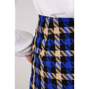 Юбка женская №3201 твид (последний размер) лапка синяя 52