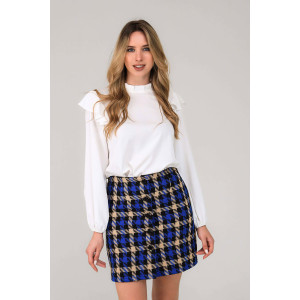 Юбка женская №3201 твид (последний размер) лапка синяя 52